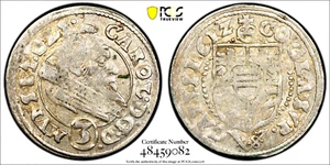 1612 German States Silesia-Munsterberg-Ols 3 Kreuzer PCGS AU 53, KM-5, Germany - Picture 1 of 2