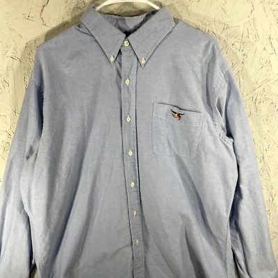 Camisa American Living Cambray Talla XL Manga Larga Con Botones Logo Bandera Águila Foto 1 de 4