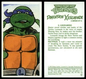 Leonardo #5 Teenage Mutant Hero Turtles 1990 Brooke Bond Card