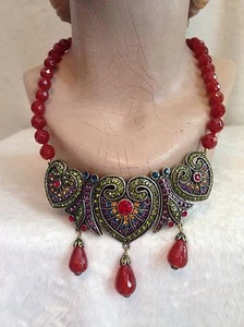 Heidi Daus Red Carnelian DISTINGUISHED OPULENCE Beaded Drop Necklace - Picture 1 of 11