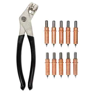 1/8" CLECO TOOL KIT, INCL PLIERS & 10 CLECO Fasteners - Hotrod Sheet Metal Pins - Foto 1 di 4