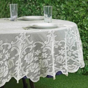 70" Floral LACE Round TABLECLOTH Wedding Party Table Linens Event Banquet SALE - Picture 1 of 7