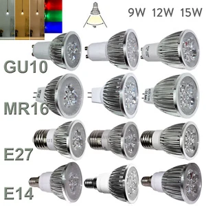 12V 110V 220V LED Spotlight Dimmable Lamp MR16 GU10 E14 E27 GU5.3 Bulbs 12W 15W - Picture 1 of 20