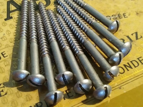 Ø 10 x 2 OLD IRON SLOTTED WOOD SCREWS ANTIQUE WOOD SCREWS VINATE WOOD SCREWS Cover