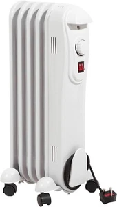Modern Curved White Electric Portable Oil Filled Radiator Heater + 3 Heat Temps - Picture 1 of 3