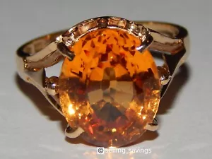 18K YELLOW GOLD 4.50 TCW LARGE CITRINE FILIGREE HIGH SITTING RING -SIZE 5.75 - Picture 1 of 8