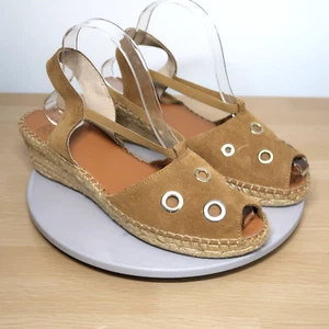 Andre Assous Women's Sandals 9 Brown Espadrille Slingback 2 inch Wedge - Picture 1 of 13
