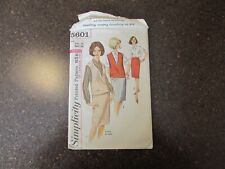 Simplicity Sewing Pattern 5601 Misses Blouse Top Slim Skirt 1960s Sz 14  VTG