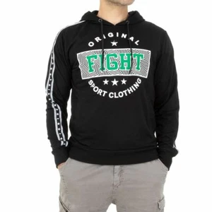 PULLOVER FÜR HERREN IN SCHWARZ MIT LOGO FIGHT GRÖßE M HM 6402 - Imagen 1 de 3