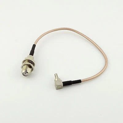 F Female to CRC9 Right Angle Male for Huawei USB 3G Modem Cable RG316 20cm 8inch - Image 1 of 4