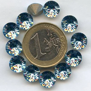 1028 SS40 AQ *** 15 SWAROVSKI STRASSEN KONISCHER BODEN 8,55MM AQUAMARIN F - Bild 1 von 4