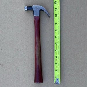 MUY BONITO De Colección Plumb Leader 7 Onzas Garra Curvada Martillo Original Mango Rojo - Imagen 1 de 10