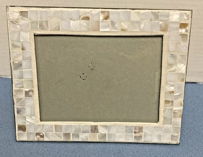 Unbranded Mother of Pearl White Tile & Cement Frame - Fits 4 X 6 - Image 1 of 4