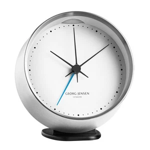 NEW Georg Jensen Henning Koppel White & Steel Alarm Clock - Picture 1 of 2