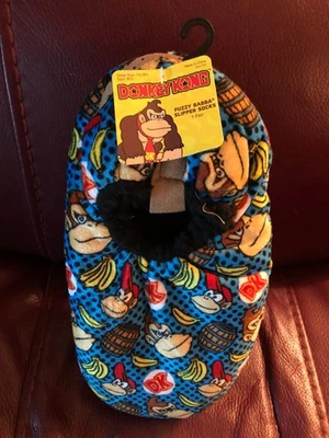 Calcetines deportivos Nintendo Donkey Kong Fuzzy Babba 2022 nuevos con etiqueta Foto 1 de 4