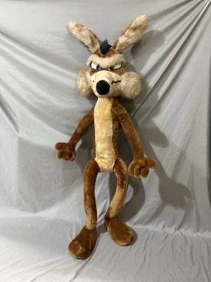 Wile E Coyote Jumbo 48" Plush Wired Warner Bros Stuffed Figure Mighty Star VTG - Image 1 of 4