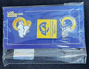 2020 LOS ANGELES RAMS Season Ticket Member pin set Helmet new in package - Picture 1 of 4