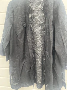 Elvi Black Leaf Design Over blouse. Size 18 - Picture 1 of 3