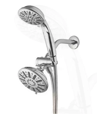 Cabezal de ducha Glacier Bay 6 rociadores doble montaje en pared y portátil cromado (8469100HC) Foto 1 de 3