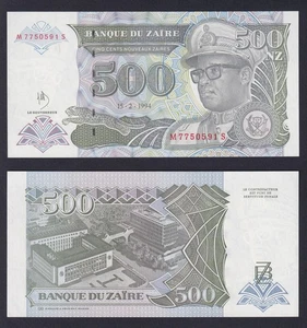 Billet Zaire 500 Nouveaux Zaires 1994 P 63a Fds / UNC - Picture 1 of 1