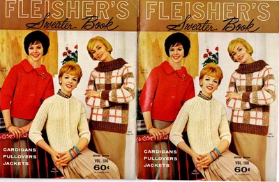 Knitting Pattern Fleisher Sweater Book Cardigans Pullovers Jackets 1961 Vintage - Image 1 of 4