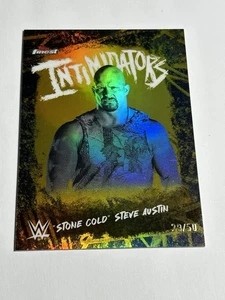 Topps Finest WWE “Stone Cold” Steve Austin 2025/50 Gold Refractor Intimidators - Imagen 1 de 19