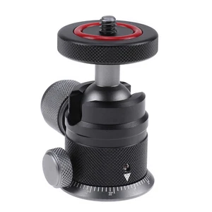 Mini Ballhead 360 Swivel DSLR Camera Tripod 1/4" Screw Mount Scaled Plate Base - Picture 1 of 7