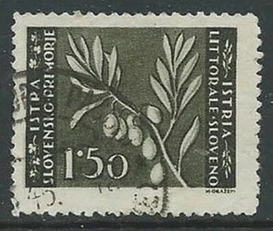 1946 OCC JUGOSLAVA ISTRIA USATO EMISSIONE BILINGUE 1,50 LIRE - M56-6 - Picture 1 of 1