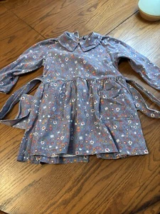 vtg gap girls XS 4-5 collared pockets flower dress - Picture 1 of 4