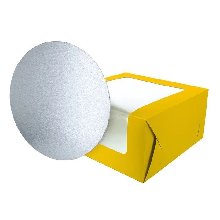 Brights 10" Windowed Cake Box And Double Thick Cake Card - 6 Colours - Image 1 of 1