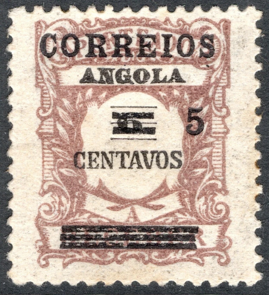 Sello de Angola Scott #268, 5c en 6c sobreimpresión en franqueo debido tipo, MLH, SCV $2,50 Foto 1 de 1