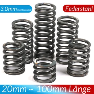 Druckfeder 3,0 mm Drahtdurchmesser Federstahl Feder / Spiralfeder 30-100mm Läng - Bild 1 von 12