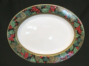 Fitz & Floyd Holiday Pine Oval Platter 16 inch - Picture 1 of 2