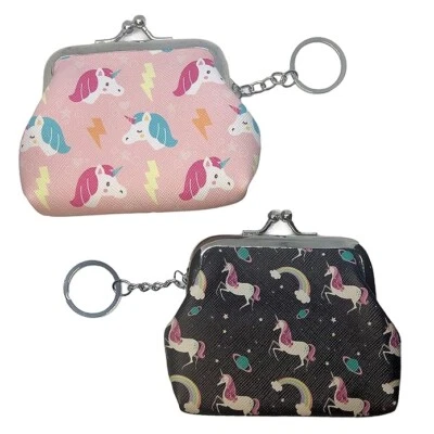 Monedero pequeño con hebilla, 3,7" x 3,3", paquete de 2, unicornios Foto 1 de 2