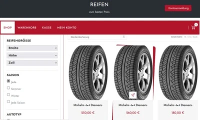 Onlineshop X-Reifen.de Reifenshop Dropshipping Sofortstart Top-Domain - Bild 1 von 3