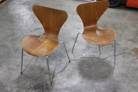 Danish Series Mid-Century Fritz Hansen  Vintage/original 1967 SET OF 2 CHAIRS Cover