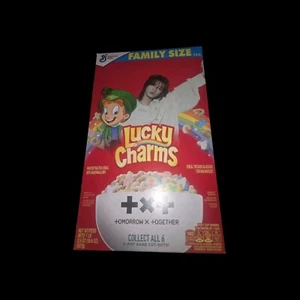 NEW LUCKY CHARMS CEREAL K-POP TXT TOMORROW X TOGETHER BAND CUT OUT 18.6 OZ BOX - Picture 1 of 6