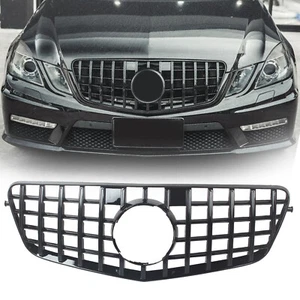 Front GT Bumper Grille ALL BLACK For Mercedes Benz W212 E-CLASS 2009-2013 - Picture 1 of 12