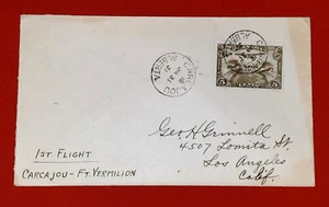 {CANADÁ- 1931/ Scott #C1, 1er VUELO/CARCAJOU a FORT BERMILION/ CV 75,00!} - Imagen 1 de 4