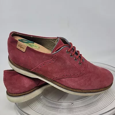 Lacoste Sherbrooke Golf 4 SRM Red Suede Oxford Brogue Mens 10.5 Casual Shoes 99% - Image 1 of 4