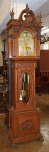 19th Century Tiffany & CO Oak 5 Musical 5 Gong Tall Case Grandfather Clock - Picture 1 of 24