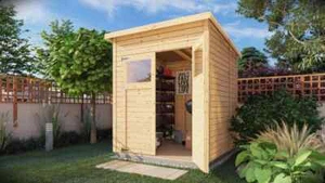 Gerätehaus Gartenhaus Mollie aus Holz mit Boden und Schleppdach Schuppen Lager - Bild 1 von 31