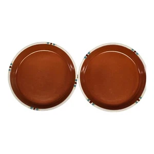Dansk Salad Plates 7 3/8" Mesa Terracotta Rust Brown Japan Lot of 2 READ - Picture 1 of 8