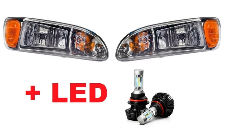 PETERBILT TRUCK 325 335 337 340 2000-2015 HEAD LIGHTS LAMPS PAIR W/LED BULBS - Image 1 of 3
