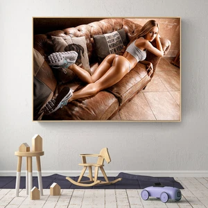 Gegerbte Frau Leinwand Gemälde Poster und Drucke Wandbilder Bilder Wohndeko - Bild 1 von 5