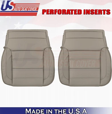 2017 For GMC Yukon Denali Driver & Passenger Bottom Perf Leather Seat Covers Tan - Image 1 of 4