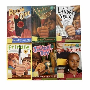 Andrew Clements Book Lot Frindle Janitor’s Boy The Jacket Laundry News Woods One - Imagen 1 de 21