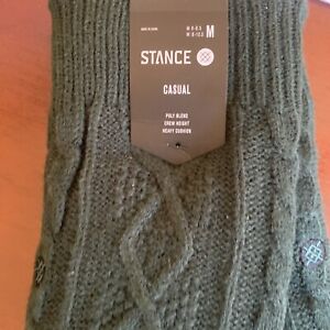 New Stance Roasted Green Men's Slippers Socks Warm Acrylic Size M (6-8.5)