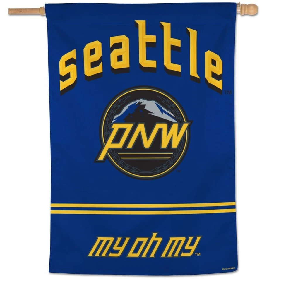 SEATTLE MARINERS CITY CONNECT MY OH MY PNW 28"X40" BANNER FLAG WINCRAFT ⚾ - Image 1 of 1