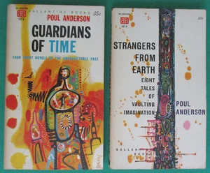2 Poul Anderson Paperback Books Strangers From Earth & Guardians Of Time 1960's - Picture 1 of 19
